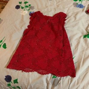 Red Floral Sleeveless Top From Target
